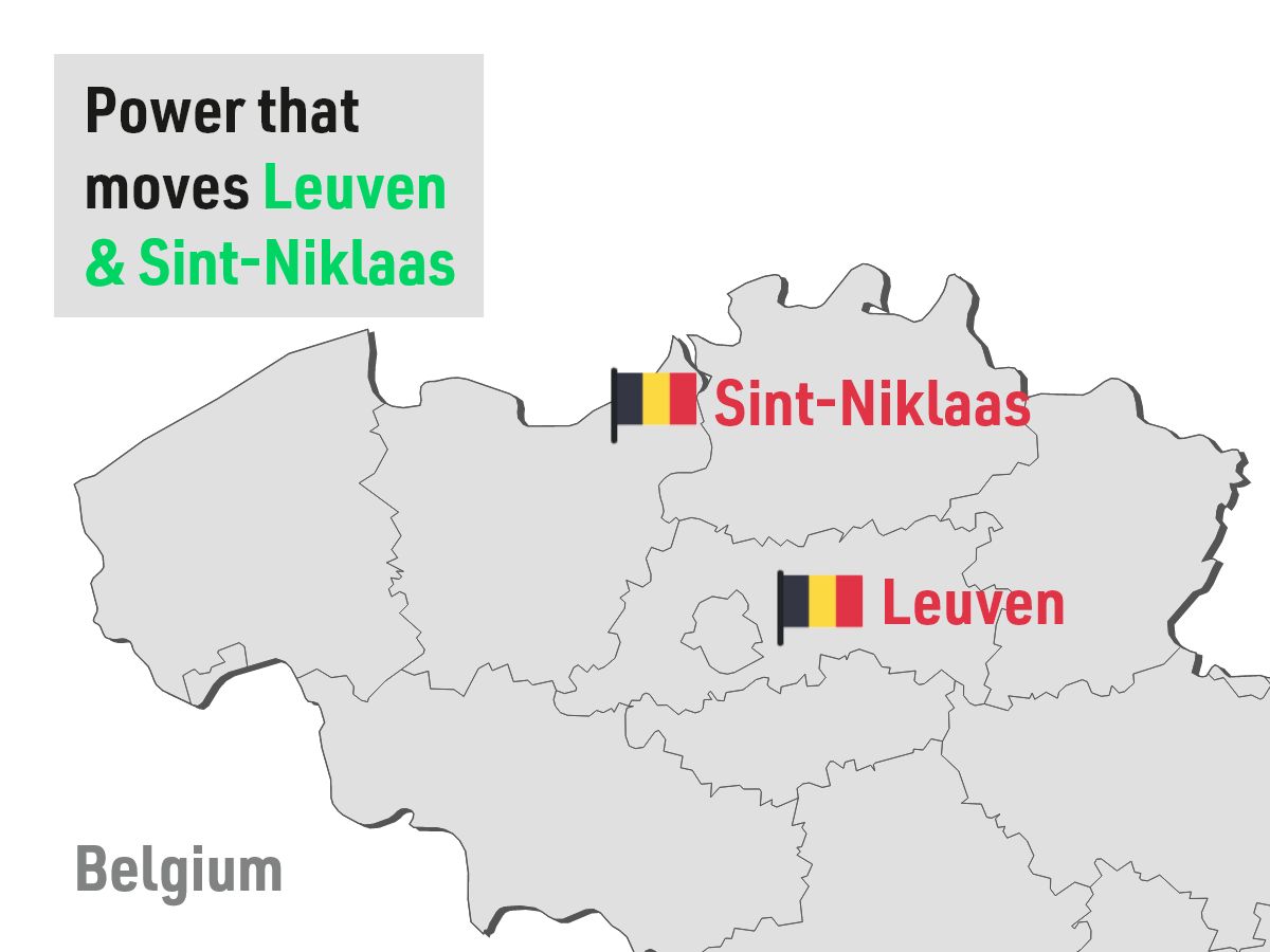 charging stations in belgium, Power that moves Leuven and Sint-Niklaas, Ekoenergetyka